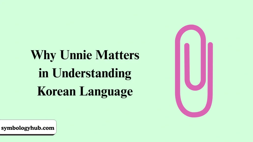 Why Unnie Matters in Understanding Korean Language